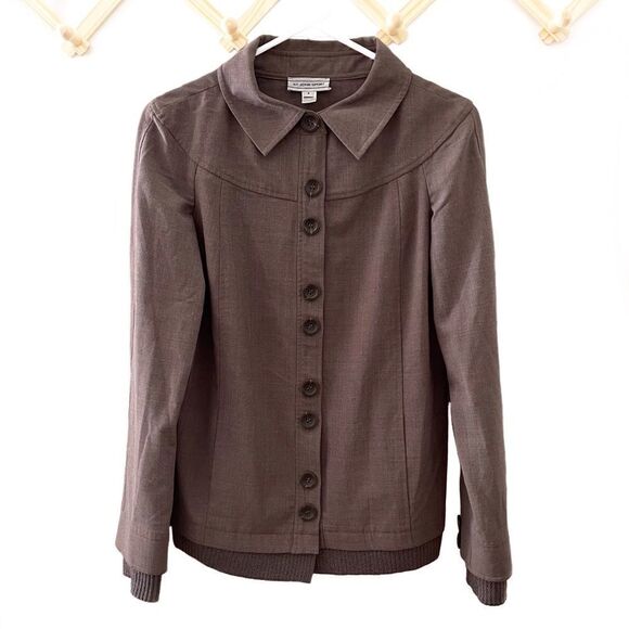 St. John Sport Vintage Button Front Jacket Brown Size Small 80s 90s - Picture 1 of 6
